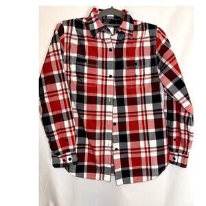 Lauren Ralph Lauren long sleeve button front shirt Women's Small Red plaid
